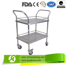 Trolley de instrumento cirúrgico de punho curvado de aço inoxidável (CE / FDA / ISO)